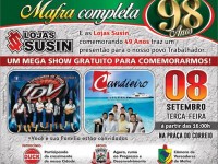 Show gratuito em comemoração aos 98 anos da cidade de Mafra